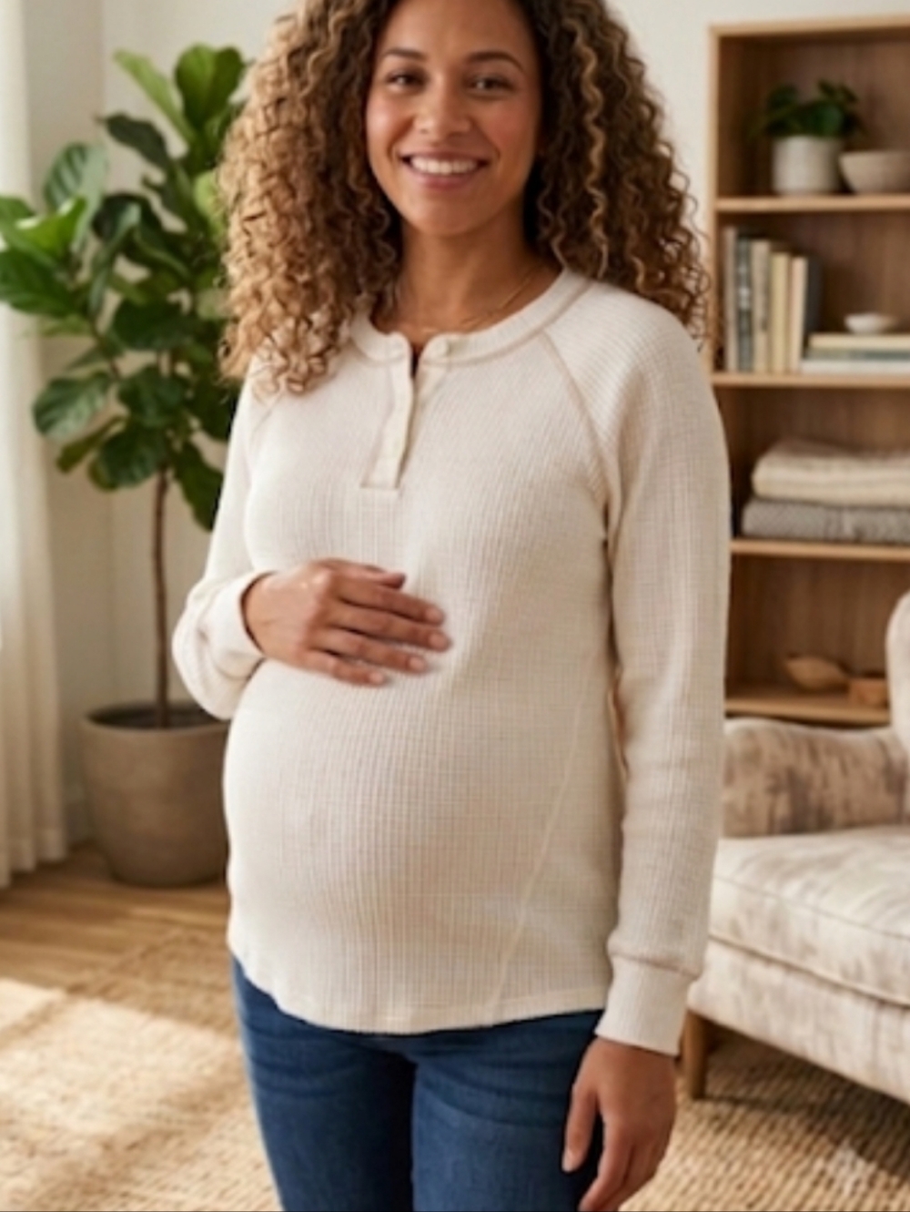 Old Navy Thermal Waffle Knit Maternity Top Small